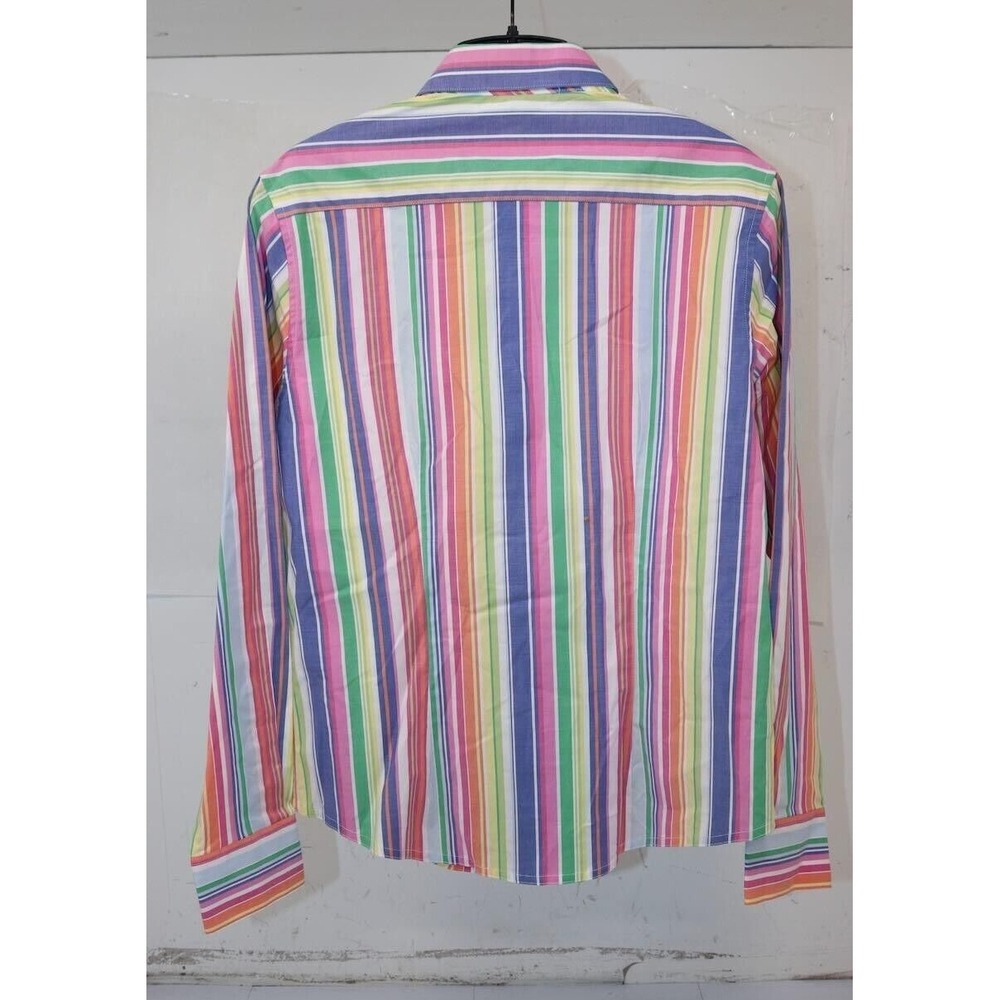 Sigrid Olsen Women's Multicolored Striped Button Up Blouse Top (Size 8) NWT - Picture 2 of 3